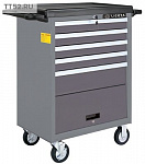 Телега инструментальная 6 полок с пластиковой столешницей, серая